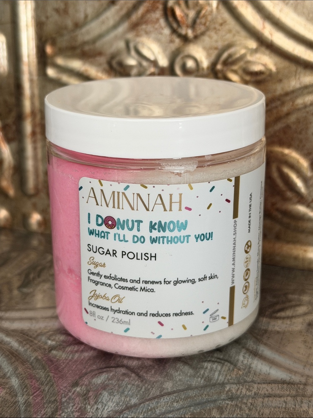 Aminnah Pink Sugar Polish Exfoliant - I Donut Know What I’ll Do Without You